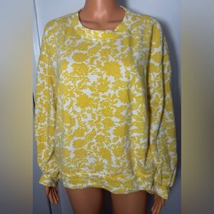 Who What Wear Yellow and White Floral Top